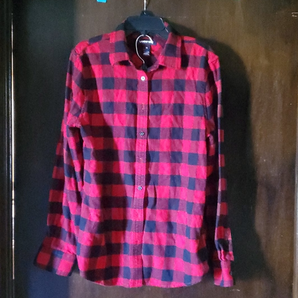 Lands End buffalo plaid flannel